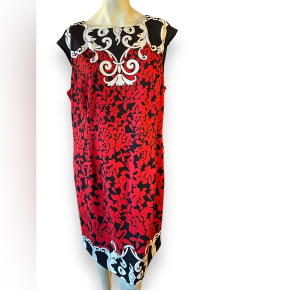 Midnight Velvet Dresses & Skirts - Midnight Velvet, size 16W, black, red and white dress.